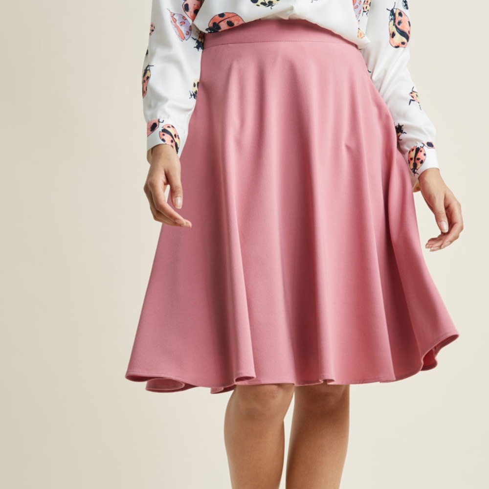 Modcloth Just This Sway A-Line Skirt in Pink 3x